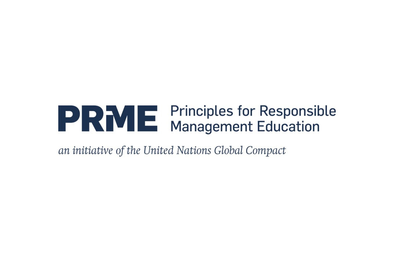 Infografik: Das Bild zeigt das Logo von PRME, Principles for Responsible Management Education, einer Initiative des United Nations Global Compact.